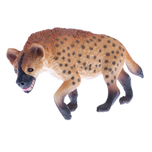 PULABO Figura de animales de plástico realista de la ciencia, figura de hiena africana para niños, juguete educativo, decoración, coleccionables, cuentos, accesorios ecológicos y prácticos