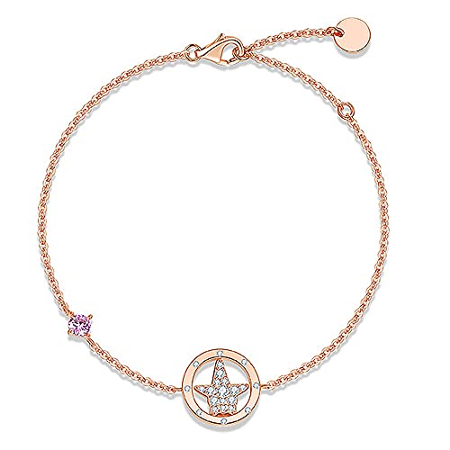 Pulsera Linda De Dibujos Animados, Pulsera De Plata Femenina Ins925, Pulsera De Cadena, Regalo De Cumpleaños Popular Y De Moda Pulseras para Mujer Pulseras Plata Mujer Pulsera Plata (Color : Gold)