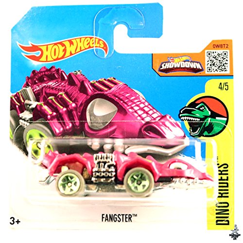 Purple FANGSTER Hot Wheels 2016 Dino Riders Series 1:64 Scale Collectible Die Cast Metal Toy Car Model #4/5 on International Short Card by California