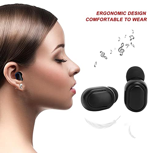 PUSOKEI Auriculares inalámbricos para música, Auriculares Deportivos Bluetooth con reducción de Ruido Inteligente, Auriculares inalámbricos en la Oreja con Estuche de Carga(Rojo)