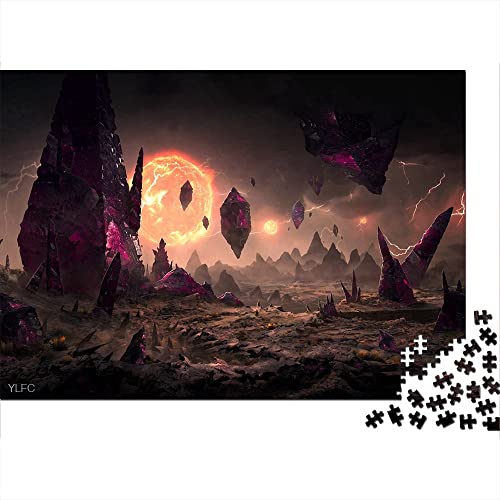 Puzzle 1000 Piezas Crystal Sun Sci-Fi Landscape Rompecabezas de Madera 52x38cm Moda Educación