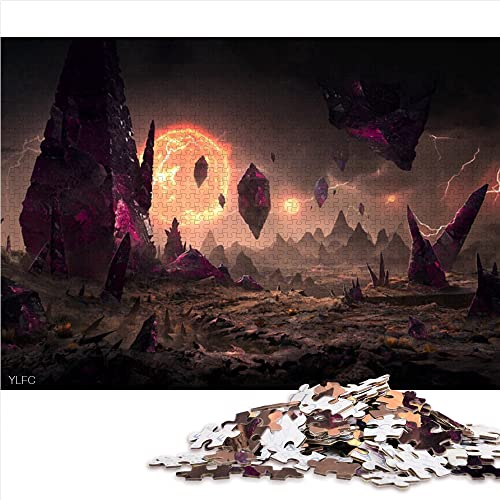 Puzzle 1000 Piezas Crystal Sun Sci-Fi Landscape Rompecabezas de Madera 52x38cm Moda Educación