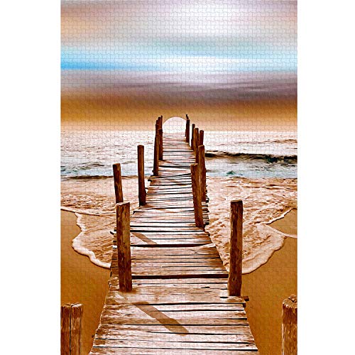 Puzzle 1000 Piezas Puzzles Para Adultos Agua Puente Playa Mar Paisaje Niño Rompecabezas Juego Casual De Arte Diyjuguetes Interesantes Amigo Familiar Adecuado