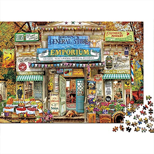 Puzzle 1000 Piezas Tienda de abarrotes Puzzle de Madera Juego para Hombres Decoración de Acción de Gracias 50x75cm