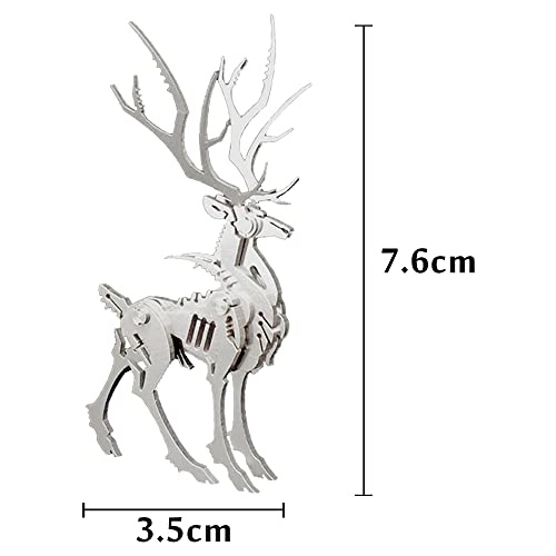 Puzzle de Metal 3D,Rompecabezas 3D Elk,Rompecabezas de Alces de Metal 3D,Kit de Rompecabezas de Metal DIY,Kit Modelo de Rompecabezas 3D para Adultos y Niños, Decoración de Escritorio