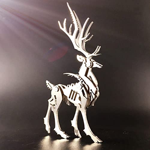 Puzzle de Metal 3D,Rompecabezas 3D Elk,Rompecabezas de Alces de Metal 3D,Kit de Rompecabezas de Metal DIY,Kit Modelo de Rompecabezas 3D para Adultos y Niños, Decoración de Escritorio