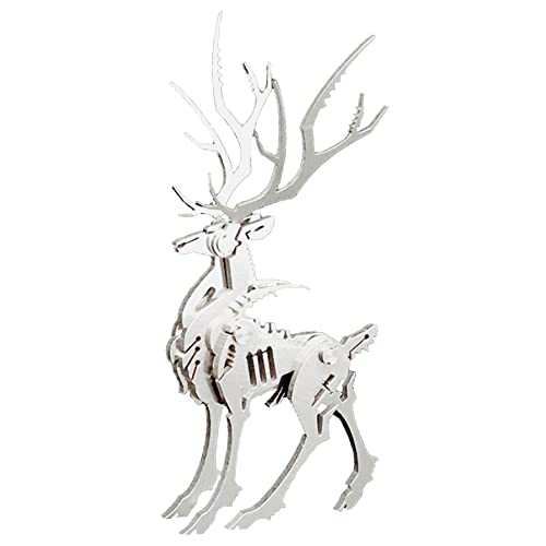 Puzzle de Metal 3D,Rompecabezas 3D Elk,Rompecabezas de Alces de Metal 3D,Kit de Rompecabezas de Metal DIY,Kit Modelo de Rompecabezas 3D para Adultos y Niños, Decoración de Escritorio