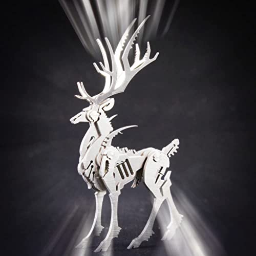 Puzzle de Metal 3D,Rompecabezas 3D Elk,Rompecabezas de Alces de Metal 3D,Kit de Rompecabezas de Metal DIY,Kit Modelo de Rompecabezas 3D para Adultos y Niños, Decoración de Escritorio