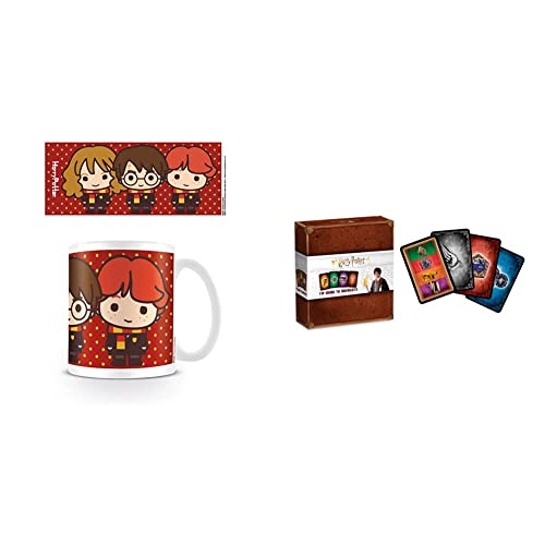 Pyramid International Harry Potter - Taza Chibi Harry Ron Hermione, 320 Ml + Juego De Cartas Harry Potter I'M Going To Hogwarts. Cartamundi