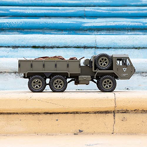 QHYZRV Coches RC, Camión Todoterreno 6WD, Todo Terreno, Juguete Eléctrico 1/16, Coche Militar De Control Remoto con Función De Transporte, Juguete RC Resistente Al Agua para Adultos, Niños, Niñas