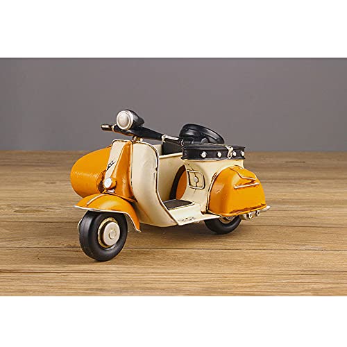 QHYZRV Sidecar Motocicleta Nostálgico Coche de hierro forjado Artesanía Triciclo de hierro Coche retro creativo Coche de alta simulación Modelo de coche Hecho a mano Hobby Coche de juguete Coleccionab