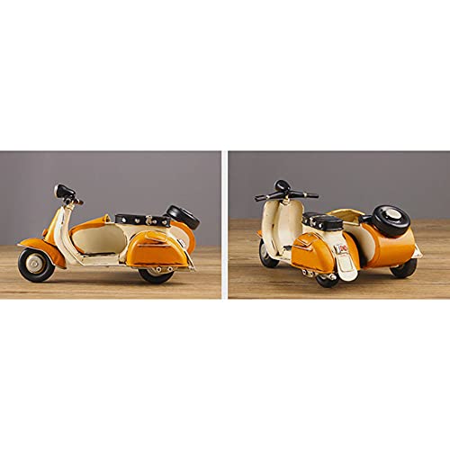 QHYZRV Sidecar Motocicleta Nostálgico Coche de hierro forjado Artesanía Triciclo de hierro Coche retro creativo Coche de alta simulación Modelo de coche Hecho a mano Hobby Coche de juguete Coleccionab