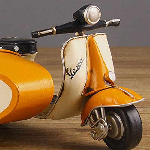 QHYZRV Sidecar Motocicleta Nostálgico Coche de hierro forjado Artesanía Triciclo de hierro Coche retro creativo Coche de alta simulación Modelo de coche Hecho a mano Hobby Coche de juguete Coleccionab