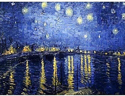 QIAOYUE Paint by Numbers River Starry Sky DIY Pintura al óleo para Adultos y niños Kit de Pintura DIY Principiante Pintura Arte Lienzo preimpreso 40X50CM sin Marco