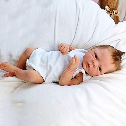 Qistes Realista de 46 cm Reborn Baby Dolls de silicona suave muñeca de vinilo hecho a mano con ropa real, muñecas de bebé, el mejor regalo para niños, niñas y madres principiantes, regalo para niños