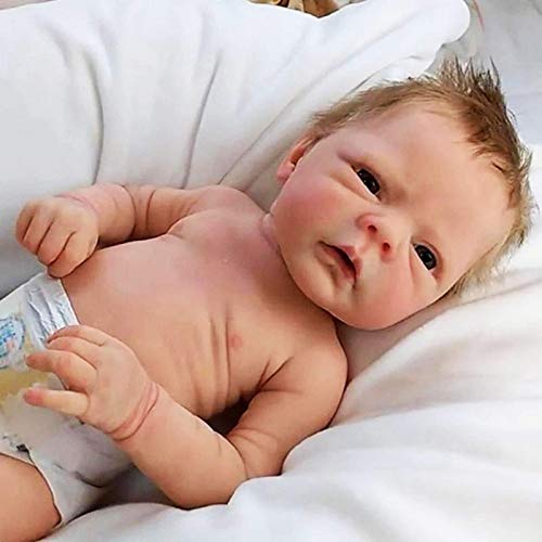 Qistes Realista de 46 cm Reborn Baby Dolls de silicona suave muñeca de vinilo hecho a mano con ropa real, muñecas de bebé, el mejor regalo para niños, niñas y madres principiantes, regalo para niños