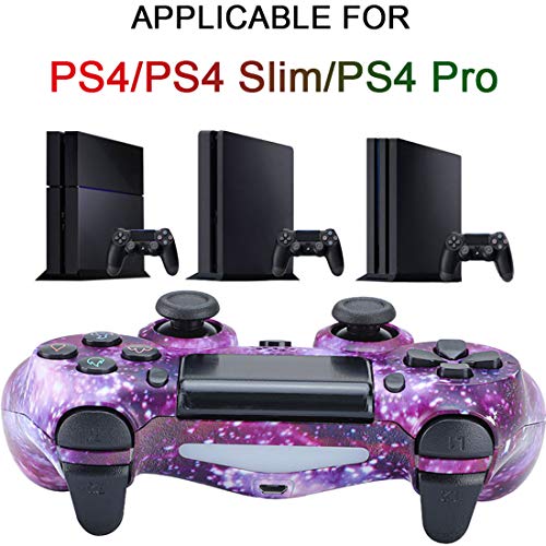 QLOVE Mando Inalámbrico para PS4, Gamepad Wireless Bluetooth Controlador Joystick con Vibración Doble Remoto, Controlador inalámbrico, Mando para Playstation 4/Pro/Slim,Purple Sky