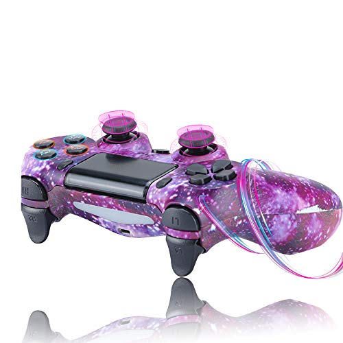 QLOVE Mando Inalámbrico para PS4, Gamepad Wireless Bluetooth Controlador Joystick con Vibración Doble Remoto, Controlador inalámbrico, Mando para Playstation 4/Pro/Slim,Purple Sky