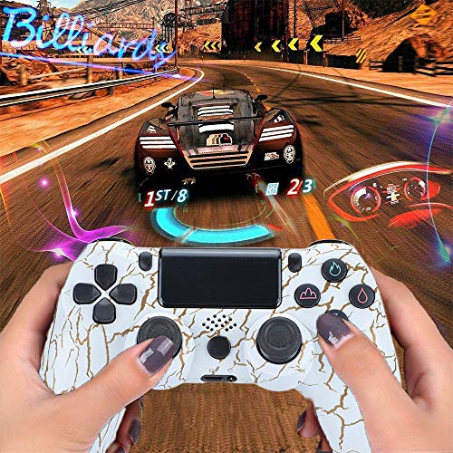 QLOVE Mando Inalámbrico para PS4, Gamepad Wireless Bluetooth Controlador Joystick con Vibración Doble Remoto, Controlador inalámbrico, Mando para Playstation 4/Pro/Slim,Burst Texture