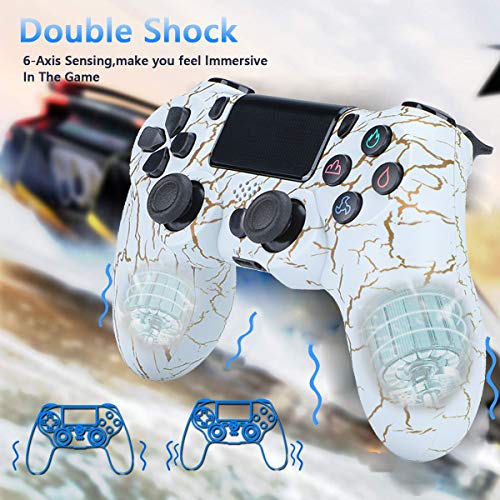 QLOVE Mando Inalámbrico para PS4, Gamepad Wireless Bluetooth Controlador Joystick con Vibración Doble Remoto, Controlador inalámbrico, Mando para Playstation 4/Pro/Slim,Burst Texture