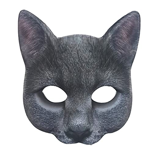 QTJUST Máscara de animales simulados Máscara de gato sexy para carnaval mascarada de Pascua Halloween Traje de Vestir Suministros de fiesta