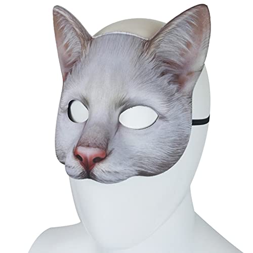 QTJUST Máscara de animales simulados Máscara de gato sexy para carnaval mascarada de Pascua Halloween Traje de Vestir Suministros de fiesta