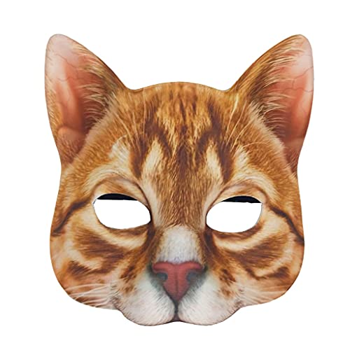 QTJUST Máscara de animales simulados Máscara de gato sexy para carnaval mascarada de Pascua Halloween Traje de Vestir Suministros de fiesta