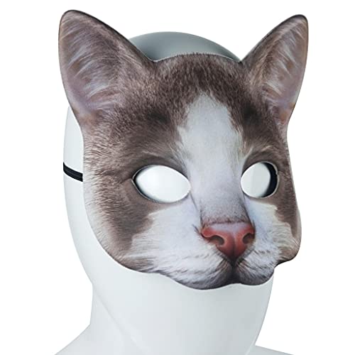 QTJUST Máscara de animales simulados Máscara de gato sexy para carnaval mascarada de Pascua Halloween Traje de Vestir Suministros de fiesta