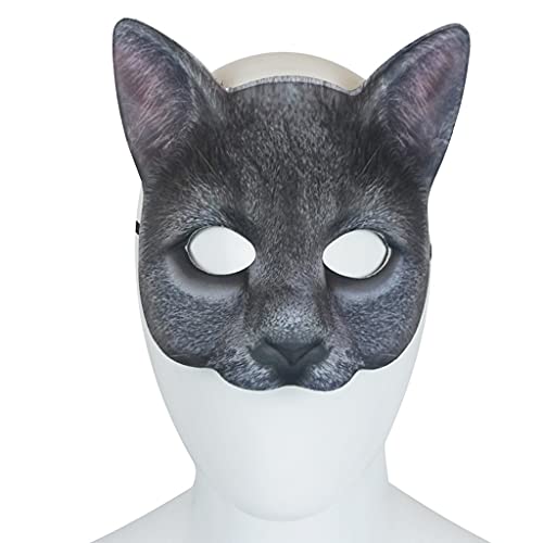 QTJUST Máscara de animales simulados Máscara de gato sexy para carnaval mascarada de Pascua Halloween Traje de Vestir Suministros de fiesta