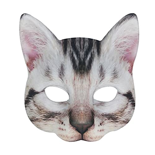 QTJUST Máscara de animales simulados Máscara de gato sexy para carnaval mascarada de Pascua Halloween Traje de Vestir Suministros de fiesta