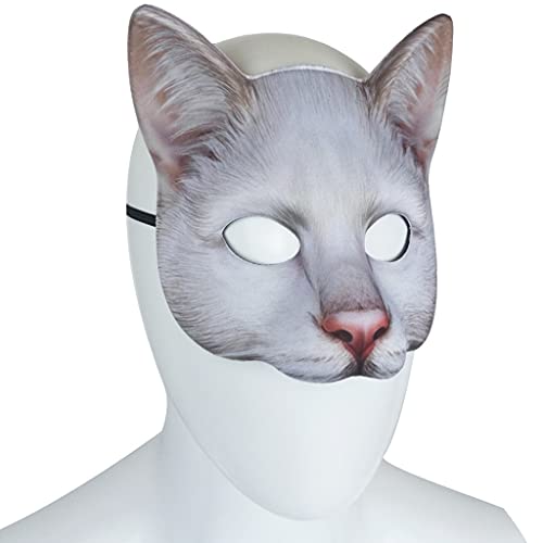 QTJUST Máscara de animales simulados Máscara de gato sexy para carnaval mascarada de Pascua Halloween Traje de Vestir Suministros de fiesta