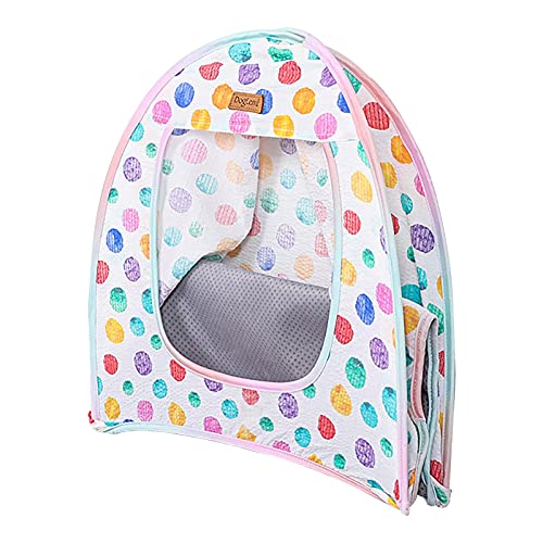 Rainbow Pet Teepee - Cama plegable para refugio de perros con almohadilla para dormir, perro gato transpirable con cojín, tiendas de campaña para perros de lujo, casas para mascotas con cojín para el