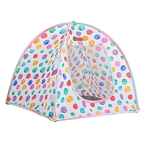 Rainbow Pet Teepee - Cama plegable para refugio de perros con almohadilla para dormir, perro gato transpirable con cojín, tiendas de campaña para perros de lujo, casas para mascotas con cojín para el