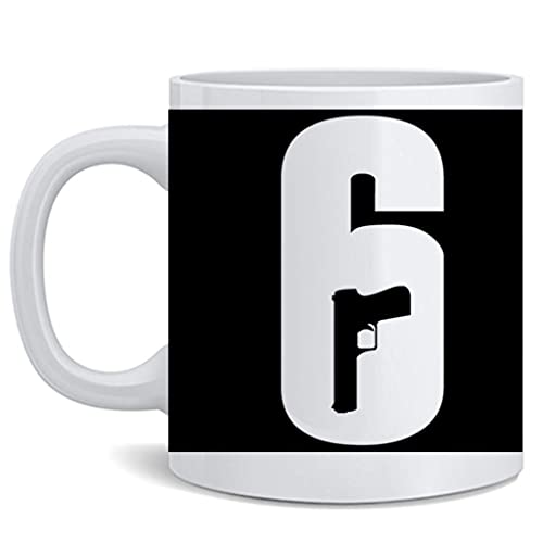 Rainbow Six Siege Logo Tom Clancy Rainbow 6 Siege R6 Siege Video Game Gaming Gamer Merchandise Cosplay Collectibles Merch Accessories Ceramic Coffee Mug Tea Cup Fun Novelty Gift 11 oz