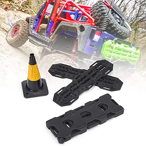 RANNYY Modelo de Coche de Tres Piezas, plástico RC, Barrera de Carretera, Escalera de Arena, Tablero de recuperación, Tanque de Combustible de simulación para SCX10 axial(Negro)