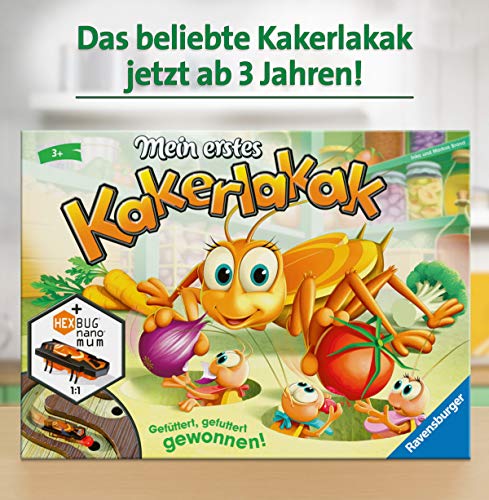 Ravensburger 20548 - Mein erstes Kakerlakak - Aktionspiel mit elektronischer Kakerlake für Die Kleinen, Kinderspiel für 2-4 Spieler, geeignet AB 3 Jahren: Gefüttert, gefuttert, gewonnen!