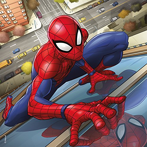 Ravensburger Juego de 3 Puzzles con el Personaje de Marvel; El Hombre Araña de la Marca, Tres Rompecabezas, Cada uno Tiene 49 Piezas