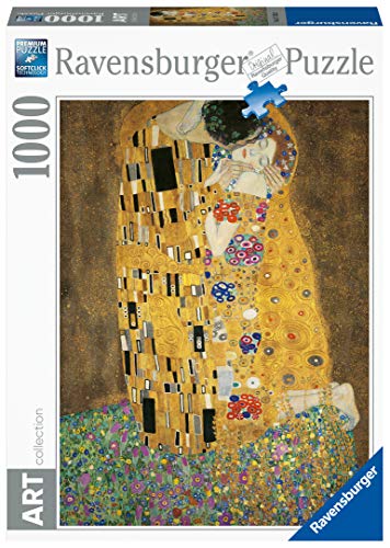 Ravensburger Puzzle 1000 Piezas, Klimt: El Beso, Puzzle Arte, Puzzle para Adultos, Puzzle Klimt, Rompecabezas Ravensburger de Alta Calidad