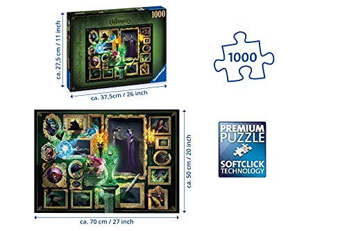 Ravensburger Puzzle 1000 Piezas, Villainous, Maléfica, Puzzle Disney, Rompecabezas Ravensburger de Alta Calidad, Villanos Puzzle, Edad Recomendada 12+