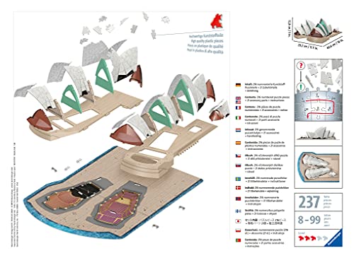 Ravensburger Puzzle, Puzzle 3D, Sydney Opera House, 216 Piezas, Edad Recomendada 10+, Rompecabezas de Calidad