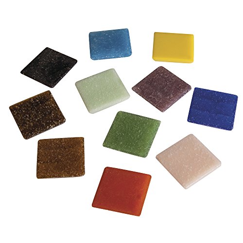 Rayher 1453149 Teselas para mosaicos Artdecor en Colores Variados y cuadradas, Envase de 1 kg, Aprox. 325 Piezas, Multicolor, 2 x 2 cm