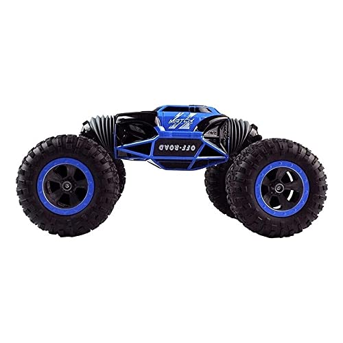 RC Car 2.4 GHz Remote Control Rock Crawler 4WD Electric Racing Car Off-Road Vehicles Rock Crawler Double Sided Flip Car Kids Toys Rechargeable Buggy Hobby Car for Boys Girls Gift (Blue)