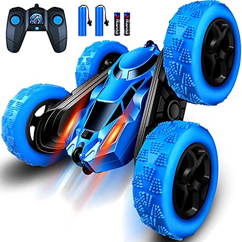 RC Cars Stunt Car Toy, 2,4 GHz, RC Racing Trucks todoterreno, con faros LED, giro de 360 ° y juguete de crawler para niños