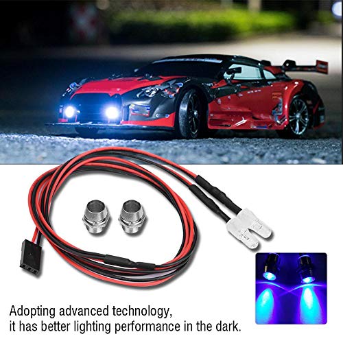 RC LED Luz Kits 2 Piezas, 5mm Faros RC Accesorios Luces LED para 1/10 Modelo Drift Car Vehículo(11# Azul Luz)