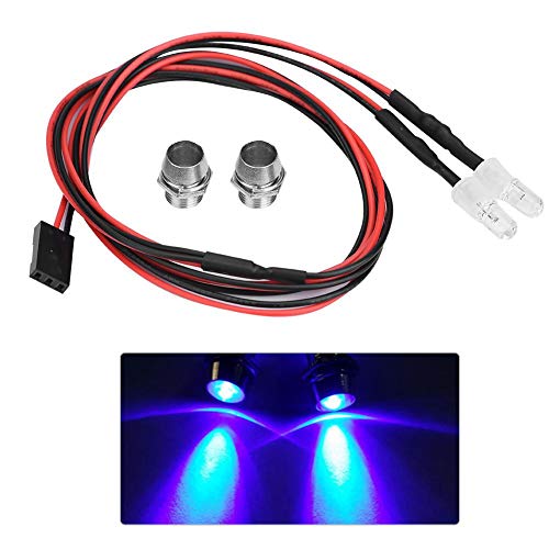 RC LED Luz Kits 2 Piezas, 5mm Faros RC Accesorios Luces LED para 1/10 Modelo Drift Car Vehículo(11# Azul Luz)