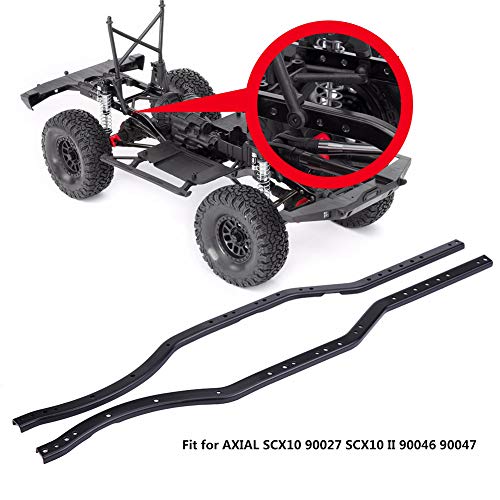 RC Riel del Chasis, Riel de Chasis Principal de Acero 414mm para AXIAL SCX10 90027 SCX10 II 90046 90047 Juego de reemplazo con Tornillos