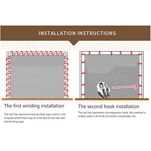 Red seguridad niños, Red de Marco de Escalada para niños, Diámetro 8 mm 15cm Red de protección de Escalera de Cuerda Espaldera gimnasio Parques infantiles para casa(Size: 2x4m/6.56x13.12ft)