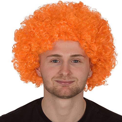 Redstar Fancy Dress - Peluca Afro para Adultos - Accesorio de Fiesta - Naranja