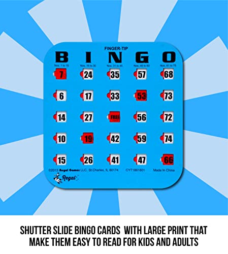 Regal Games Easy Read - Tarjetas de bingo de 4 capas, color azul (paquete de 100)