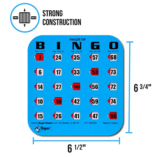 Regal Games Easy Read - Tarjetas de bingo de 4 capas, color azul (paquete de 100)
